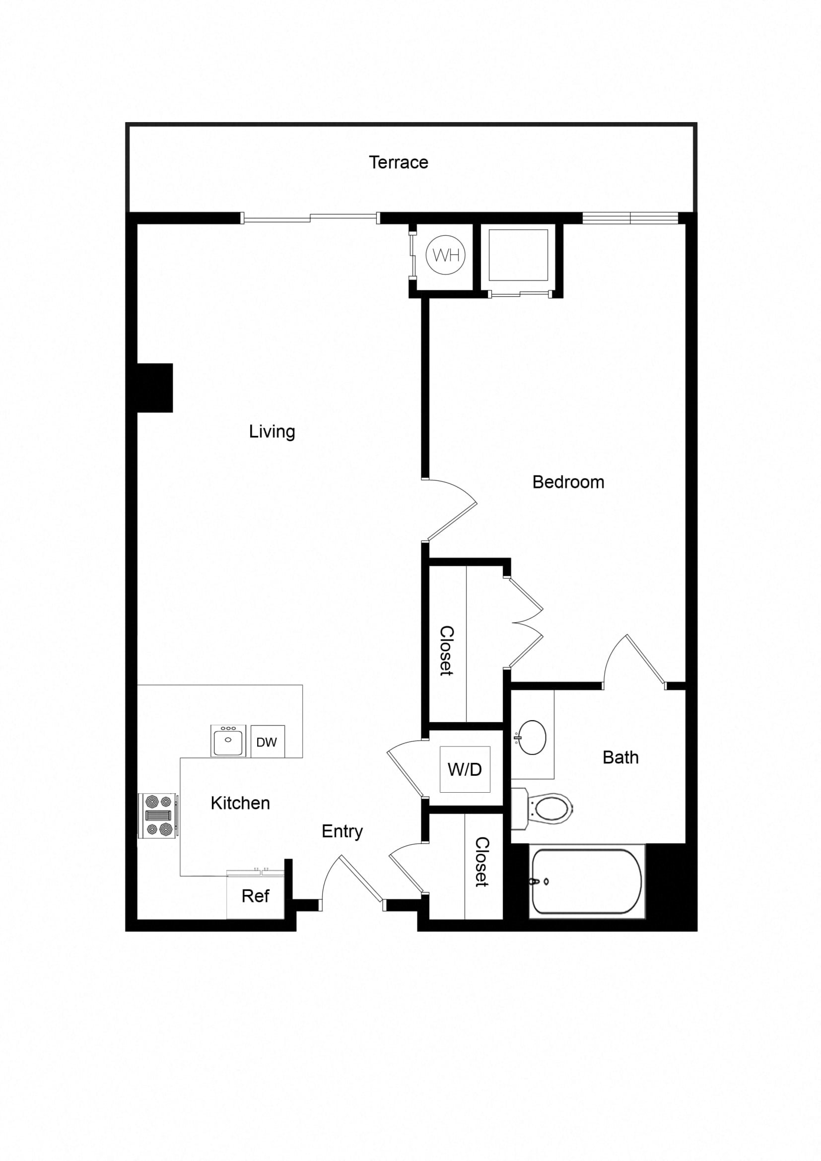 1x1 A05A-1 Floor Plan 1x1 A05A-1 Floor Plan